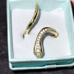 Elegant Gold and Silver Crystal Earrings